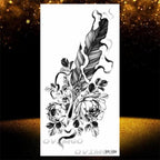 Temporary Lotus Flower Sticker Tattoo Fake Black Elegant Flower Design Women Body Art Fake Arm Tattoo Stickers For Womens
