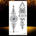 Temporary Lotus Flower Sticker Tattoo Fake Black Elegant Flower Design Women Body Art Fake Arm Tattoo Stickers For Womens
