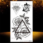 Temporary Lotus Flower Sticker Tattoo Fake Black Elegant Flower Design Women Body Art Fake Arm Tattoo Stickers For Womens