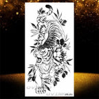 Temporary Lotus Flower Sticker Tattoo Fake Black Elegant Flower Design Women Body Art Fake Arm Tattoo Stickers For Womens