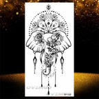 Temporary Lotus Flower Sticker Tattoo Fake Black Elegant Flower Design Women Body Art Fake Arm Tattoo Stickers For Womens