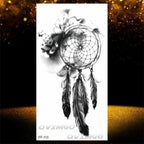 Temporary Lotus Flower Sticker Tattoo Fake Black Elegant Flower Design Women Body Art Fake Arm Tattoo Stickers For Womens
