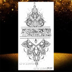 Temporary Lotus Flower Sticker Tattoo Fake Black Elegant Flower Design Women Body Art Fake Arm Tattoo Stickers For Womens