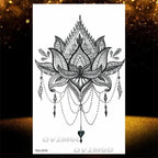 Temporary Lotus Flower Sticker Tattoo Fake Black Elegant Flower Design Women Body Art Fake Arm Tattoo Stickers For Womens