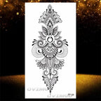 Temporary Lotus Flower Sticker Tattoo Fake Black Elegant Flower Design Women Body Art Fake Arm Tattoo Stickers For Womens