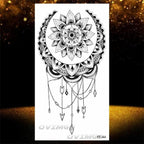 Temporary Lotus Flower Sticker Tattoo Fake Black Elegant Flower Design Women Body Art Fake Arm Tattoo Stickers For Womens