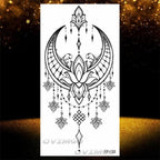Temporary Lotus Flower Sticker Tattoo Fake Black Elegant Flower Design Women Body Art Fake Arm Tattoo Stickers For Womens