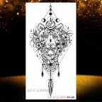 Temporary Lotus Flower Sticker Tattoo Fake Black Elegant Flower Design Women Body Art Fake Arm Tattoo Stickers For Womens