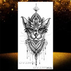 Temporary Lotus Flower Sticker Tattoo Fake Black Elegant Flower Design Women Body Art Fake Arm Tattoo Stickers For Womens