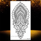 Temporary Lotus Flower Sticker Tattoo Fake Black Elegant Flower Design Women Body Art Fake Arm Tattoo Stickers For Womens