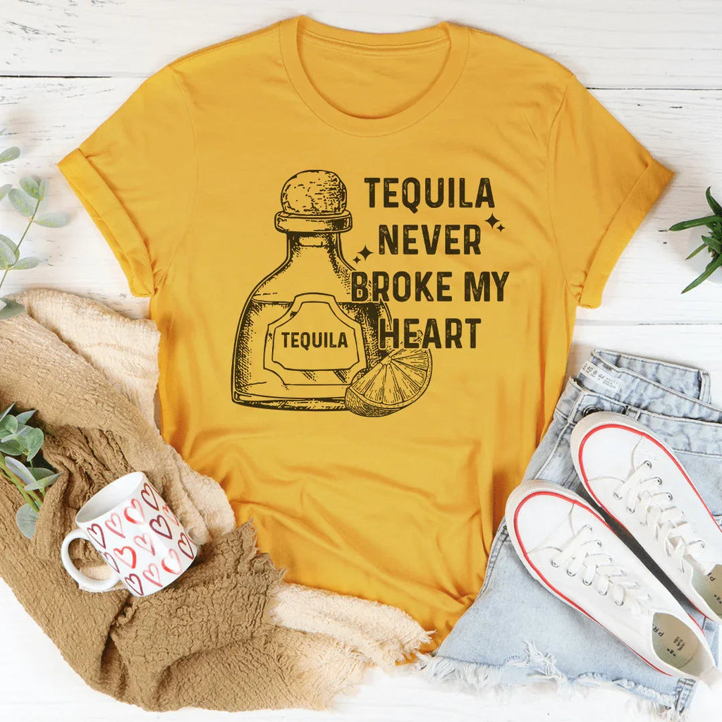 Tequila Never Broke My Heart Tee Peachy Sunday