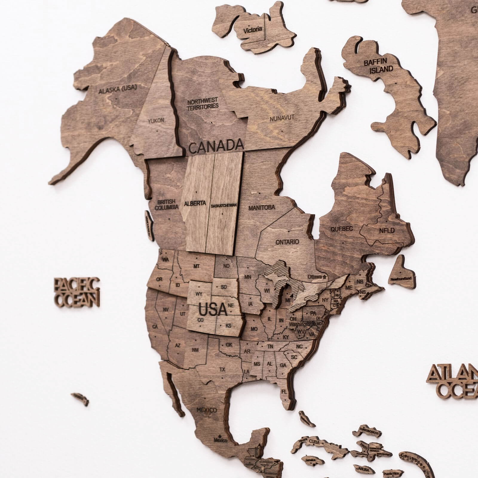Bundle: Map, Photo Frames, Flags and Airplanes Pins Enjoy The Wood