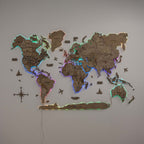 3D LED Wooden World Map 2.0 Terra - SJB-DIAMOND ELITES