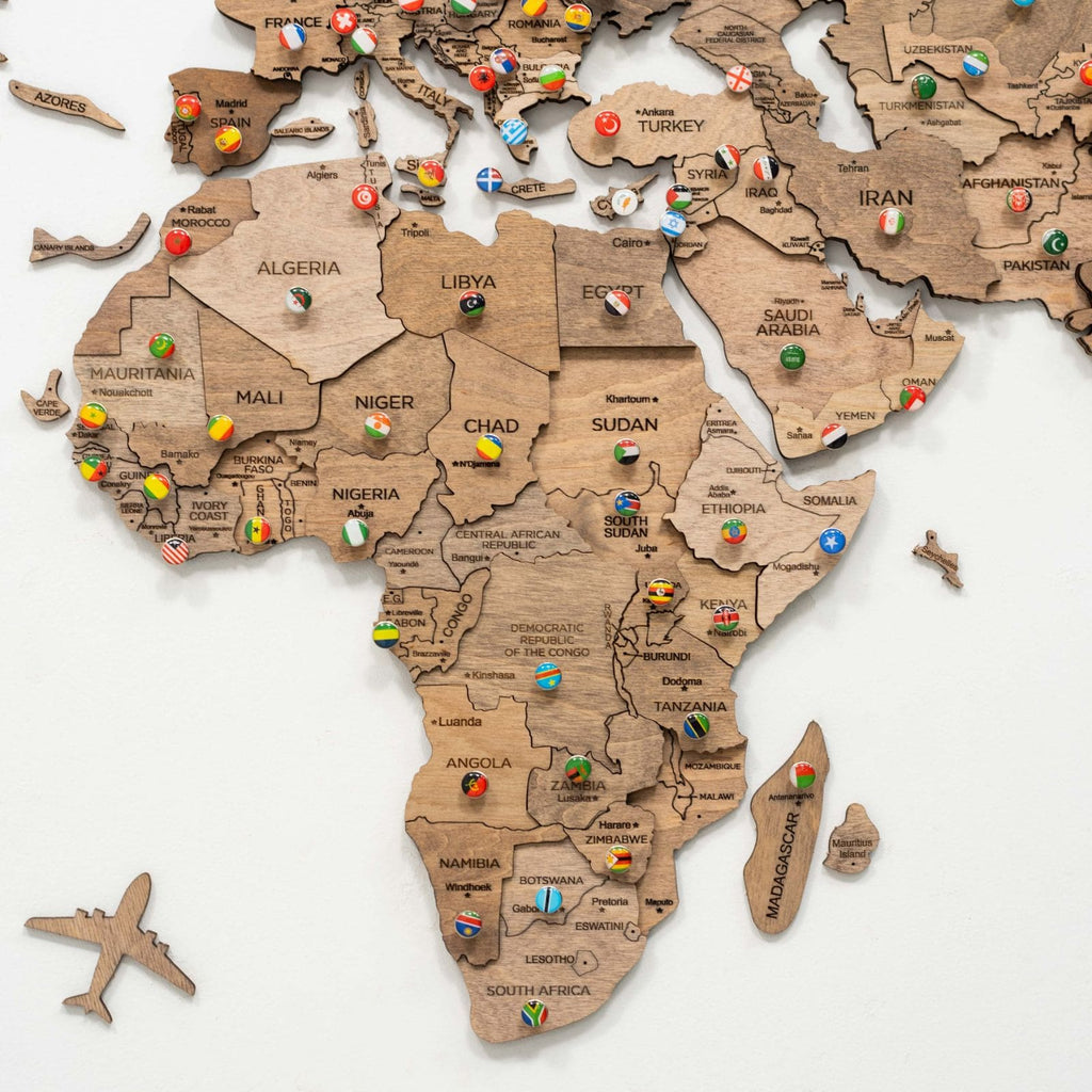3D Wooden World Map Terra Enjoy The Wood