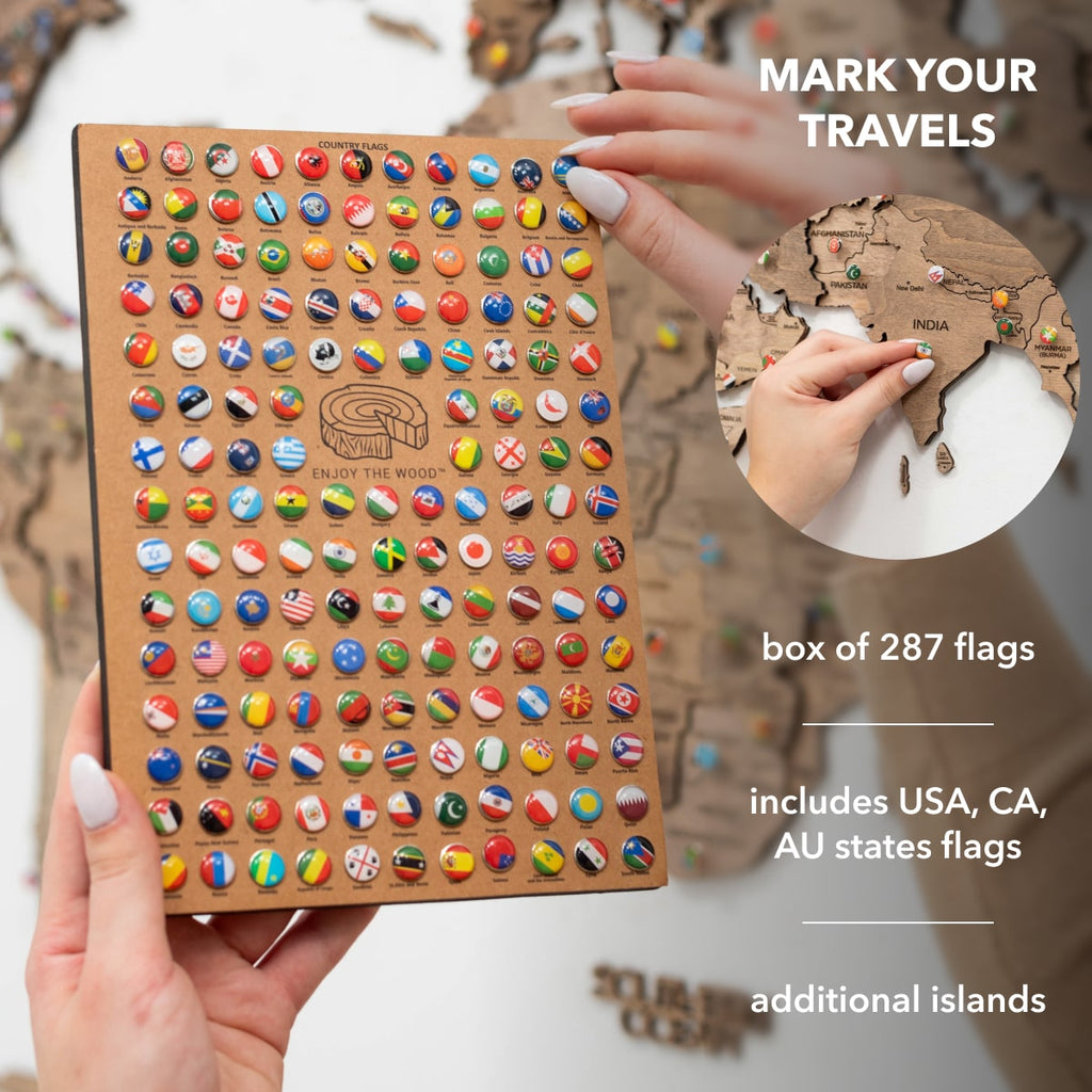 3D Wooden World Map Terra Enjoy The Wood
