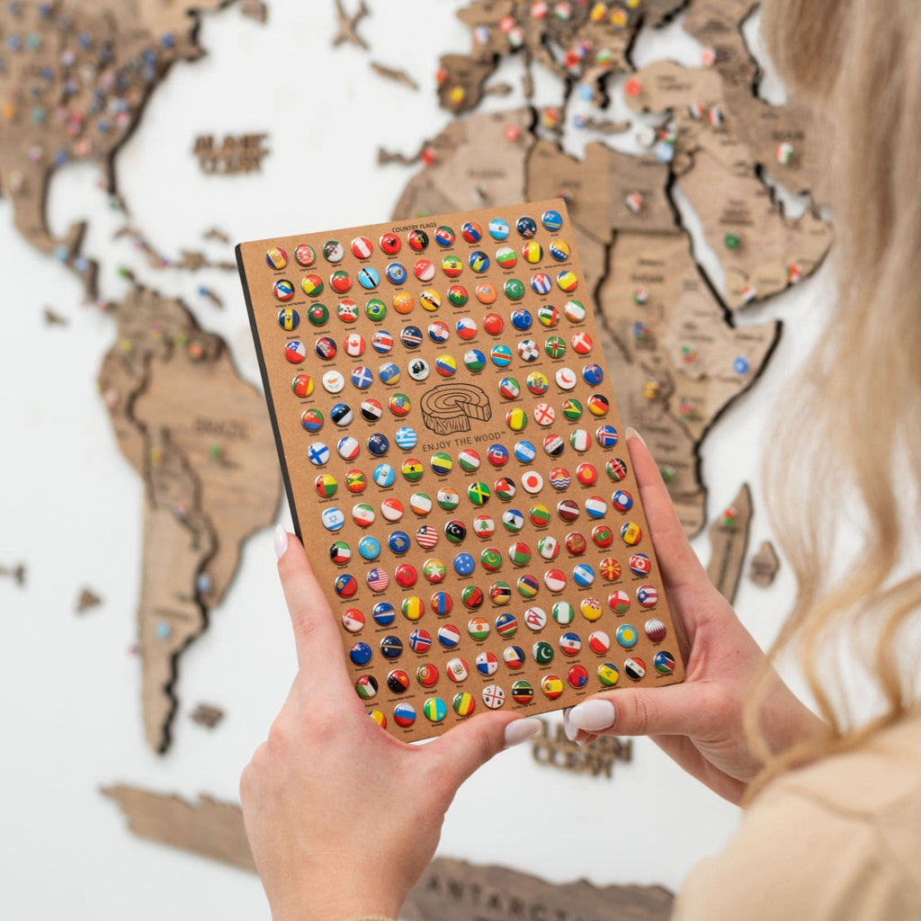 Flags Push Pins Enjoy The Wood