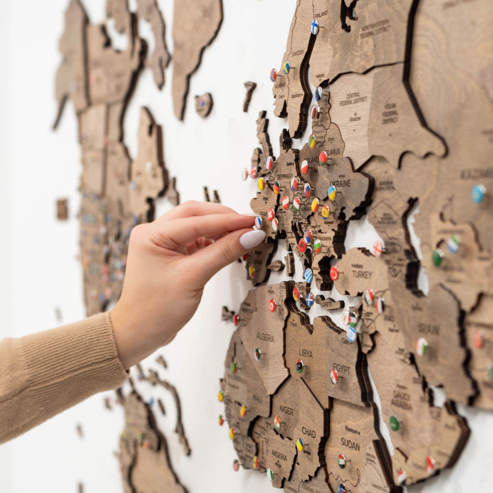 3D Wooden World Map Terra Enjoy The Wood