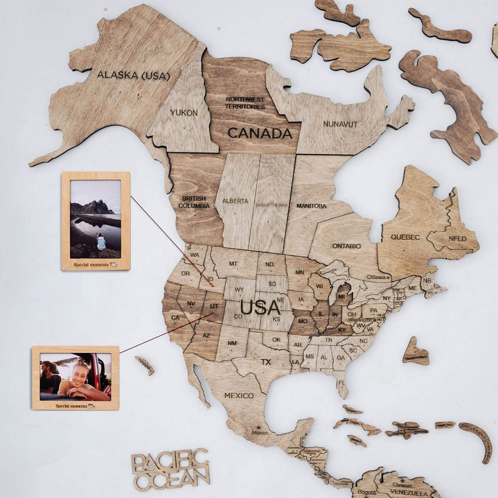3D Wooden World Map Terra (for US only) - SJB-DIAMOND ELITES