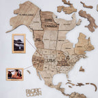 3D Wooden World Map Terra (for US only) - SJB-DIAMOND ELITES