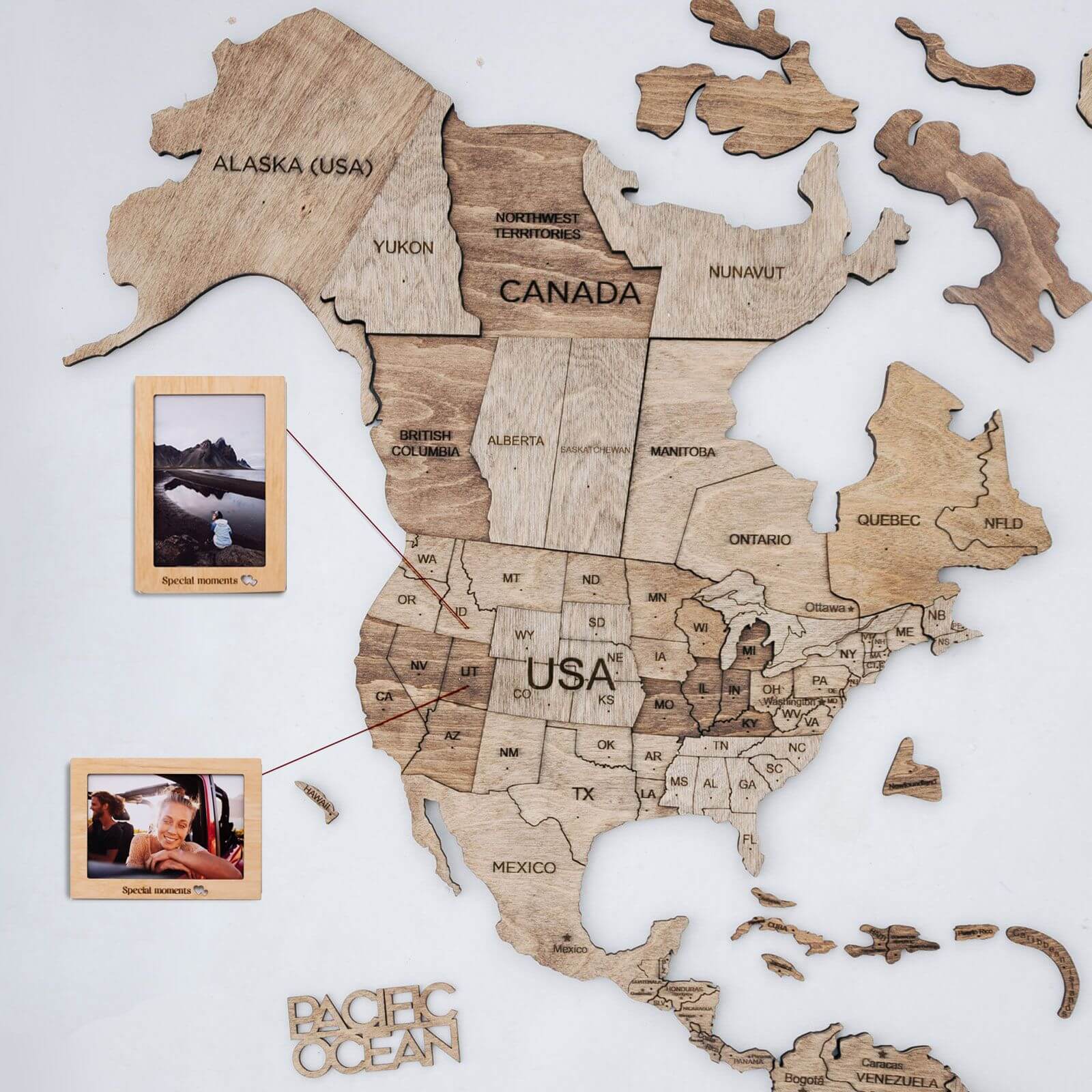3D Wooden World Map Terra (for US only) - SJB-DIAMOND ELITES