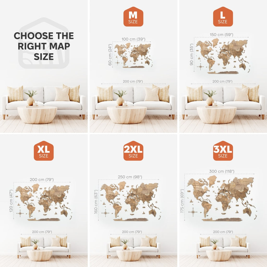 3D Wooden World Map Terra Enjoy The Wood