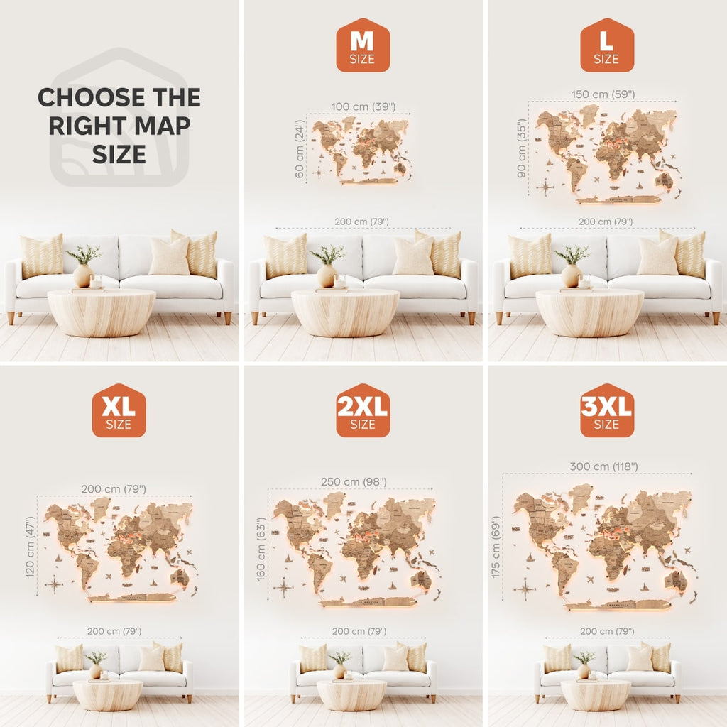 3D LED Wooden World Map 3.0 Terra - SJB-DIAMOND ELITES