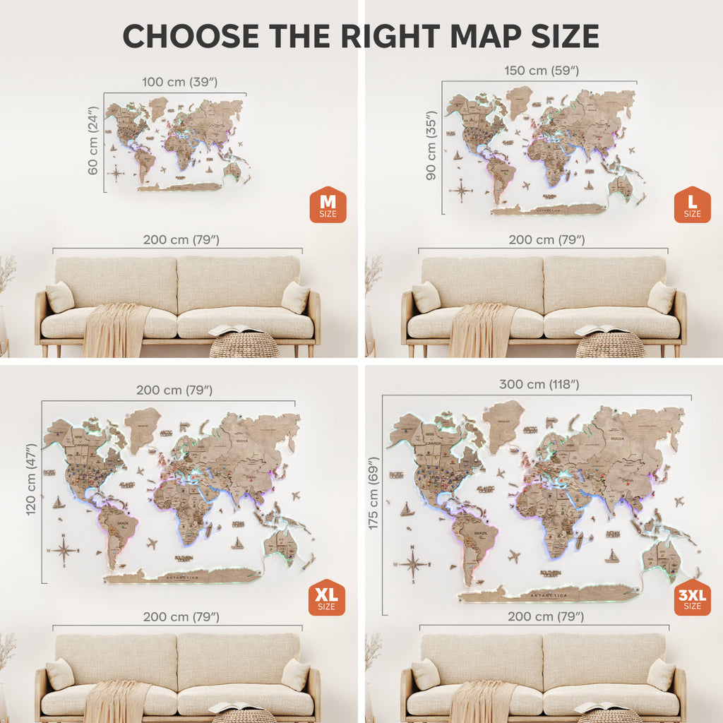3D LED Wooden World Map 2.0 Terra - SJB-DIAMOND ELITES
