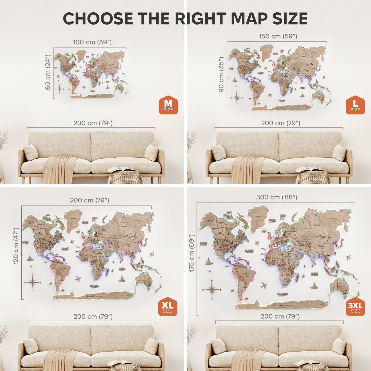 3D LED Wooden World Map 2.0 Terra - SJB-DIAMOND ELITES