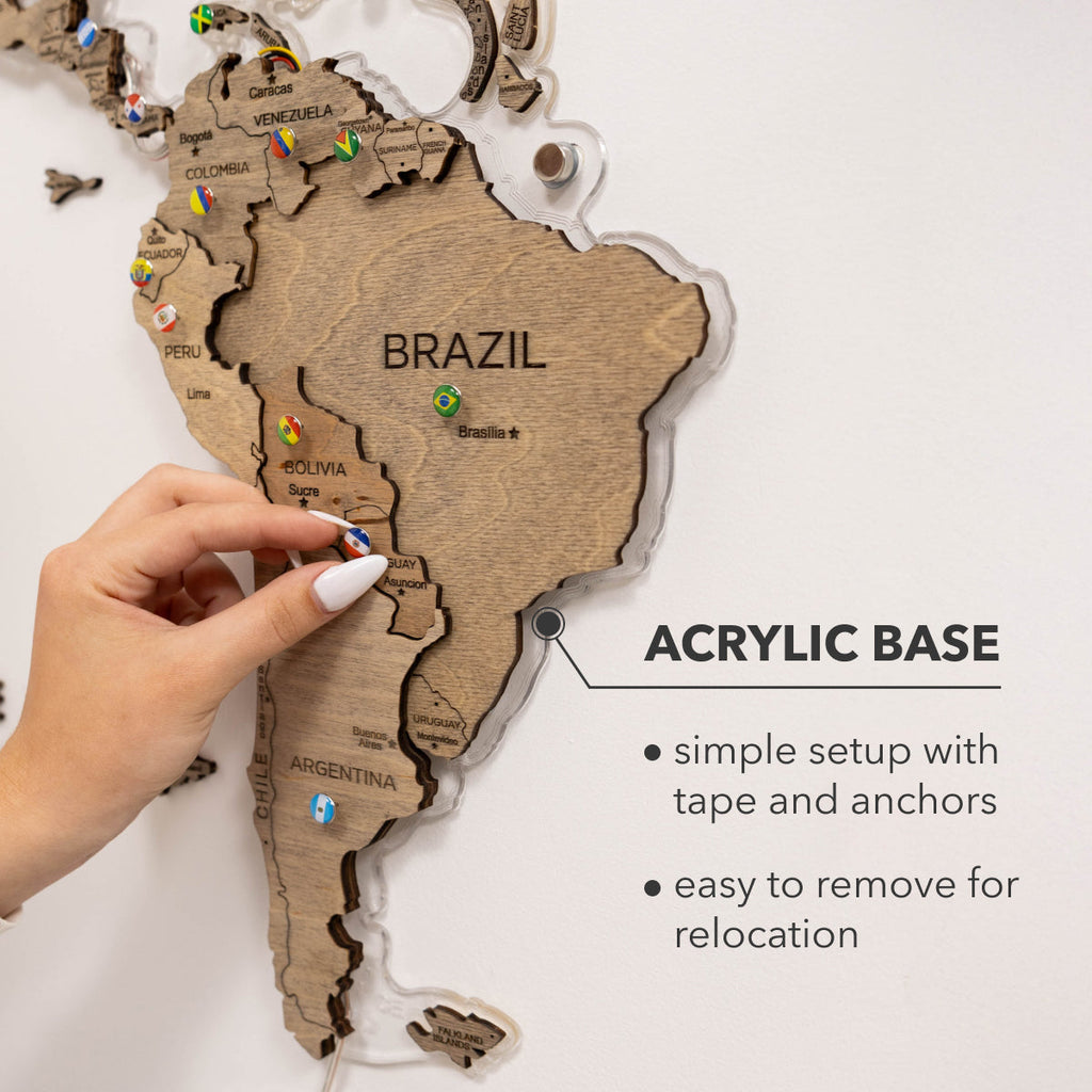 3D LED Wooden World Map 2.0 Terra - SJB-DIAMOND ELITES