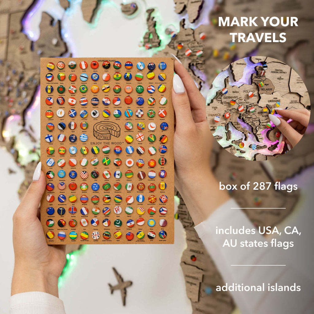 3D LED Wooden World Map 2.0 Terra - SJB-DIAMOND ELITES