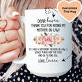 Thank For Being My Mother In Law Custom Mug Peachy Sunday