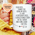 Thanks For Being My Boss Custom Mug Peachy Sunday