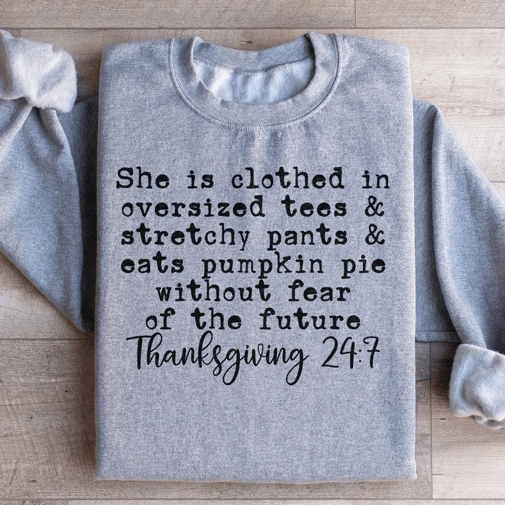 Thanksgiving 247 Sweatshirt Peachy Sunday