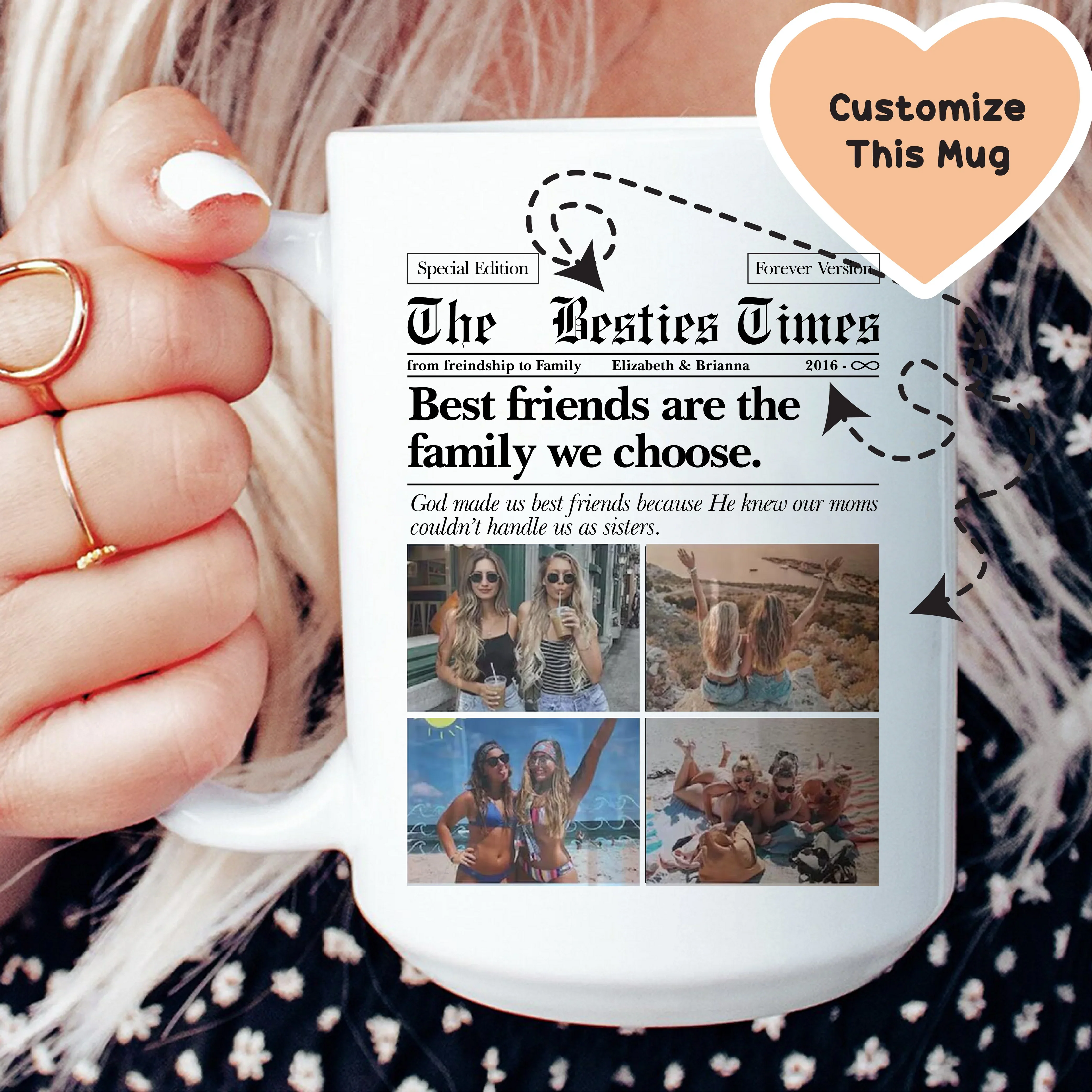 The Bestie Times Custom Mug Peachy Sunday