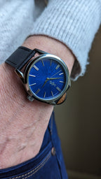 Blue Sunburst Watch The Beyond Boring Watch Company