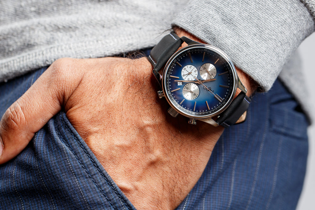Blue Retro Chronograph The Beyond Boring Watch Company