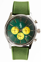 Green and Yellow Chronograph The Beyond Boring Watch Company