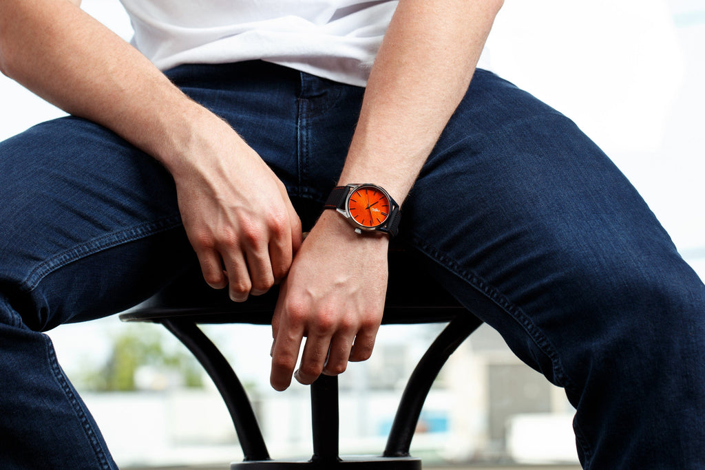 Orange Sunburst Watch The Beyond Boring Watch Company