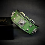 The "Eros" collar 2 inch wide Green - SJB-DIAMOND ELITES