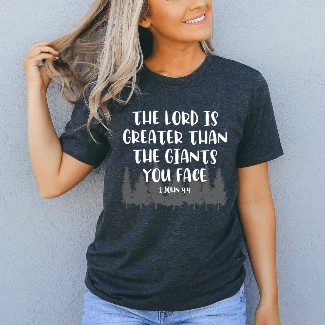The Lord Is Greater Than The Giants You Face Tee - SJB-DIAMOND ELITES