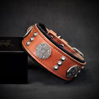 The "Maximus" collar 2 inch wide black & silver - SJB-DIAMOND ELITES