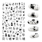 The New 3D Nail Sticker Cool English Letter stickers for nail  Foil Love Heart Design Nails Accessories Fashion Manicure Sticker Stickers Girls Manicure Decoration Nail Art Supplies 3D Self-Adhesive Nail Decals Designer Nail Stickers for Acrylic Nails