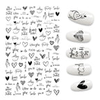 The New 3D Nail Sticker Cool English Letter stickers for nail  Foil Love Heart Design Nails Accessories Fashion Manicure Sticker Stickers Girls Manicure Decoration Nail Art Supplies 3D Self-Adhesive Nail Decals Designer Nail Stickers for Acrylic Nails
