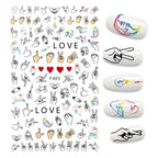 The New 3D Nail Sticker Cool English Letter stickers for nail  Foil Love Heart Design Nails Accessories Fashion Manicure Sticker Stickers Girls Manicure Decoration Nail Art Supplies 3D Self-Adhesive Nail Decals Designer Nail Stickers for Acrylic Nails