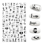 The New 3D Nail Sticker Cool English Letter stickers for nail  Foil Love Heart Design Nails Accessories Fashion Manicure Sticker Stickers Girls Manicure Decoration Nail Art Supplies 3D Self-Adhesive Nail Decals Designer Nail Stickers for Acrylic Nails