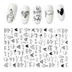 The New 3D Nail Sticker Cool English Letter stickers for nail  Foil Love Heart Design Nails Accessories Fashion Manicure Sticker Stickers Girls Manicure Decoration Nail Art Supplies 3D Self-Adhesive Nail Decals Designer Nail Stickers for Acrylic Nails