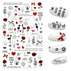 The New 3D Nail Sticker Cool English Letter stickers for nail  Foil Love Heart Design Nails Accessories Fashion Manicure Sticker Stickers Girls Manicure Decoration Nail Art Supplies 3D Self-Adhesive Nail Decals Designer Nail Stickers for Acrylic Nails