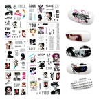The New 3D Nail Sticker Cool English Letter stickers for nail  Foil Love Heart Design Nails Accessories Fashion Manicure Sticker Stickers Girls Manicure Decoration Nail Art Supplies 3D Self-Adhesive Nail Decals Designer Nail Stickers for Acrylic Nails