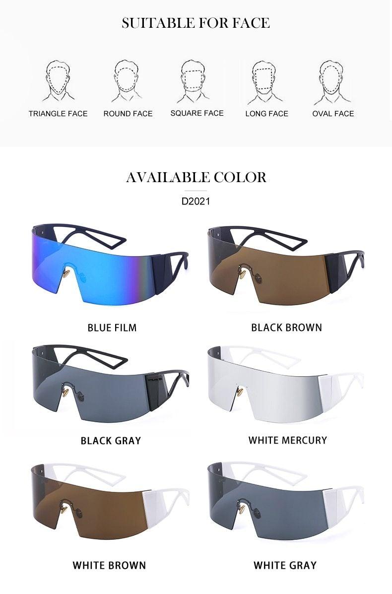 The New Sports Polarized Sunglasses UV400 Outdoor Cycling Glasses Sunglasses For Women & Men New Blue Frame Rimless Rectangle Shape  Sun Glasses For Unisex Design New Mirrored Wind Proof Sport Eyeglasses For Sunglasses Stevvex