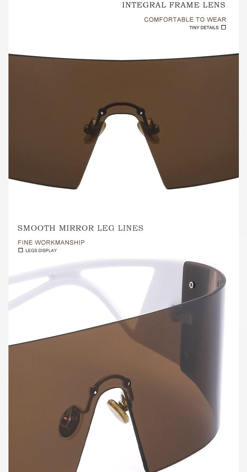 The New Sports Polarized Sunglasses UV400 Outdoor Cycling Glasses Sunglasses For Women & Men New Blue Frame Rimless Rectangle Shape  Sun Glasses For Unisex Design New Mirrored Wind Proof Sport Eyeglasses For Sunglasses Stevvex